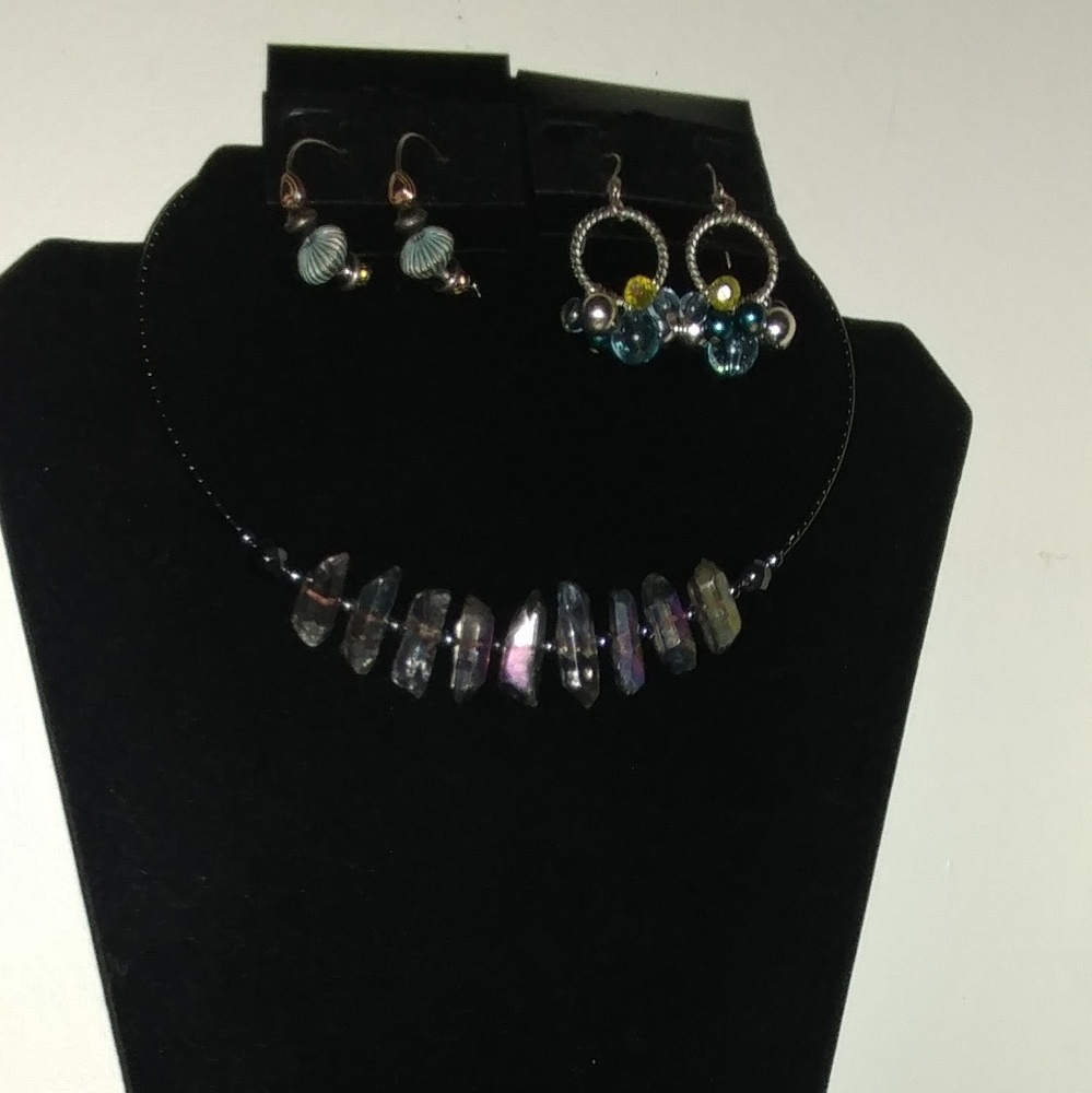 5 Piece Fasion Jewelry Variety Green Purple Multi